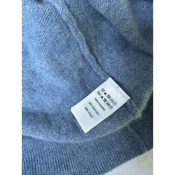 TAHARI Women’s 2-ply Cashmere Sweater Crew Neck Blue L - Picture 4 of 8